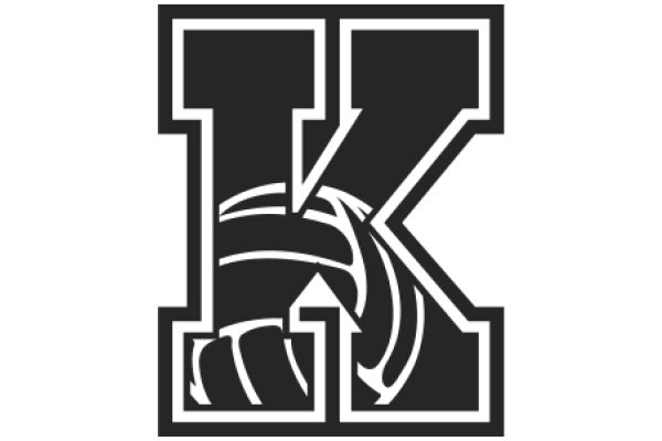 Stylized Letter K with a Volleyball Design