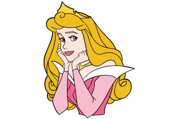 A Princess's Delight: A Whimsical Illustration of a Blonde Princess with a Smile