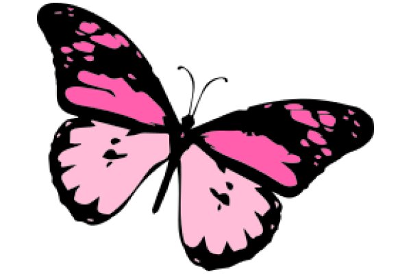 Vivid Pink and Black Butterfly