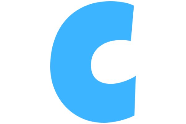 Stylized Blue Letter 'C' on a White Background