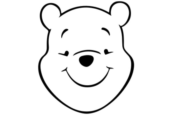 Simplistic Line Drawing of a Smiling Bear