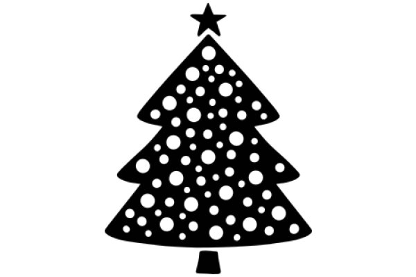 Simplistic Christmas Tree Silhouette with Polka Dots