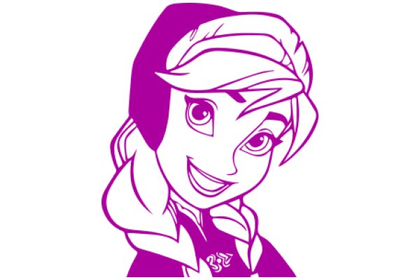 Stylized Portrait of a Character with a Purple Background