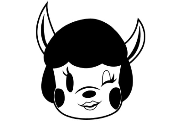 Stylized Character with Horns and Eyes