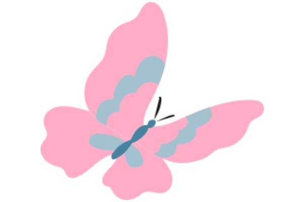 Vivid Pink and Blue Butterfly Illustration