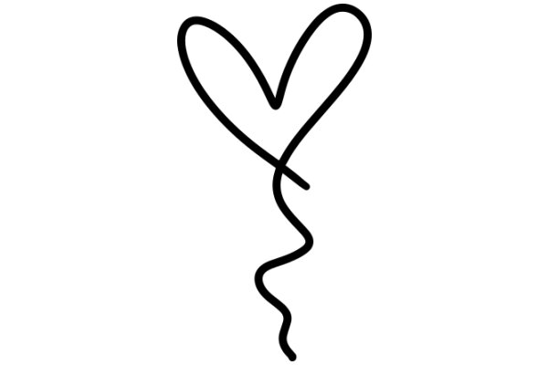 Simplistic Line Drawing of a Heart