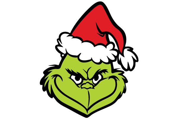 A Festive Holiday Greeting: A Grumpy Grinch in a Santa Hat