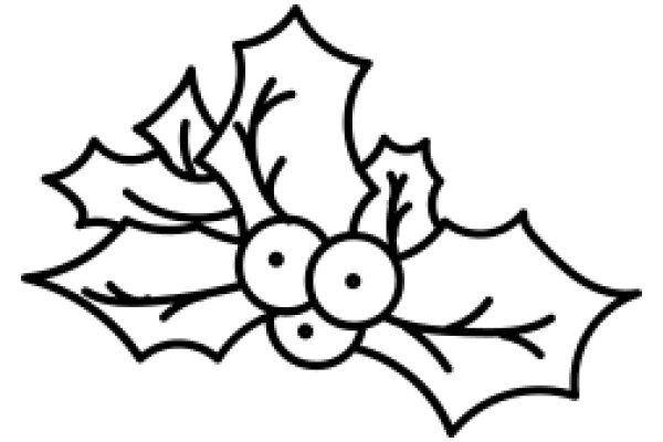 Stylized Line Drawing of a Christmas Wreath with a Face