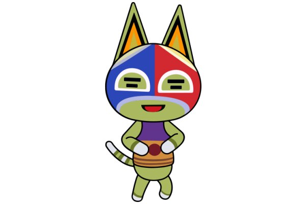 Vibrant and Friendly: A Colorful Cartoon Cat