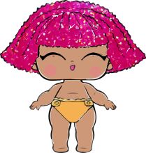 Adorable Anime-Style Character with a Pink Wig and Yellow Bikini