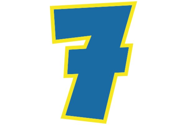 Vibrant Blue and Yellow Logo with the Number Seven