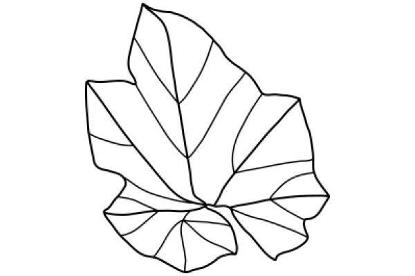 Simplistic Line Drawing of a Maple Leaf