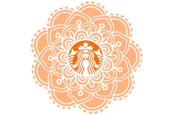 Stylized Starbucks Logo with Floral Patterns