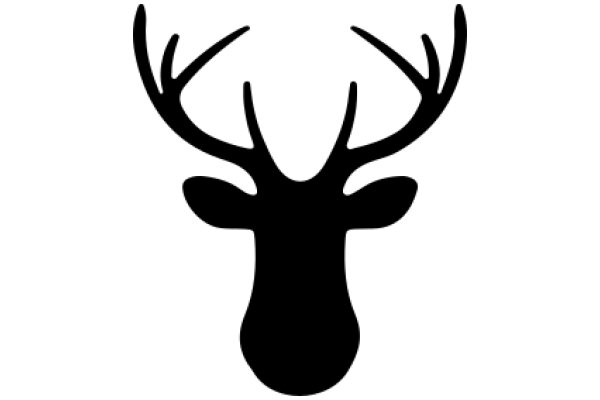 Stylized Black Deer Silhouette