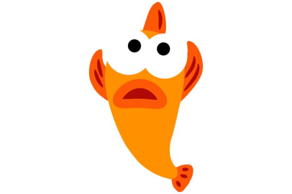 Vibrant Orange Cartoon Fish with Big Eyes and a Smile