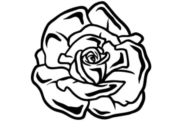 A Line Drawing of a Rose