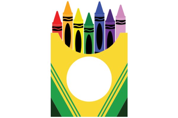 A Colorful Display of Crayons and a Circle