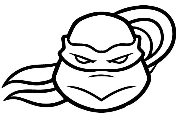 A Stylized Illustration of a Masked Character with a Serious Expression