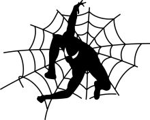 Silhouette of a Spider-Man Character in a Spider Web