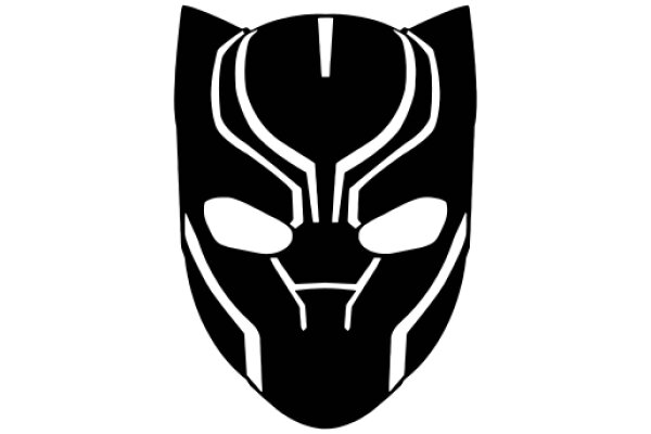 Stylized Black Mask with White Lines