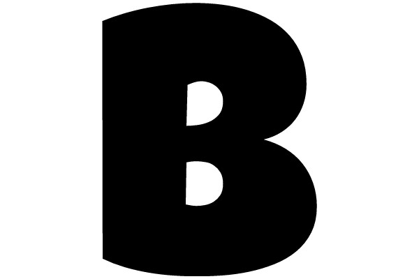 Simplicity in Design: A Black Letter 'B' on a White Background