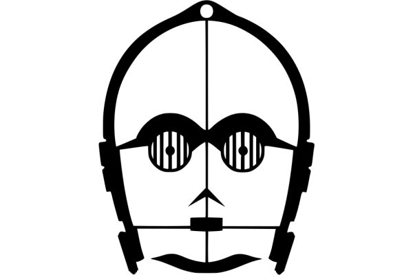 Stylized Icon of a Head with Headphones and a Microphone