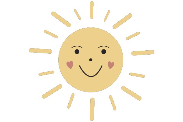 A Smiling Sun with Rays and a Heart