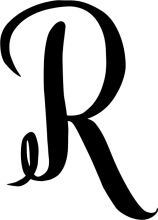 Stylish Black Letter 'R' on a White Background