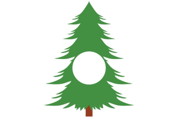 Simplistic Christmas Tree Icon with a White Ball