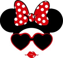 Whimsical Minnie Mouse Earrings and Sunglasses Logo