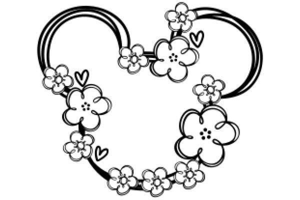 Hand-Drawn Floral Heart