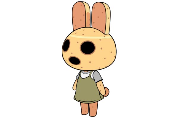 An Adorable Cartoon Bunny with a Spacesuit and a Bunny Ear