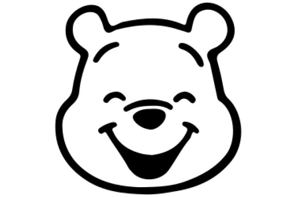 Simplistic Line Drawing of a Smiling Bear Emoji