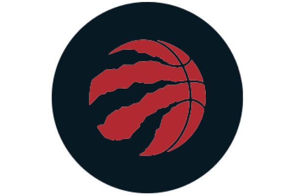 Vibrant Red and Black Basketball Logo