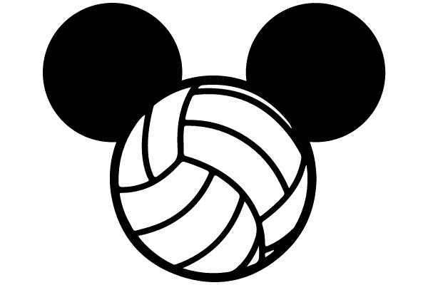 Simplistic Illustration of a Volleyball and Mickey Mouse Ear