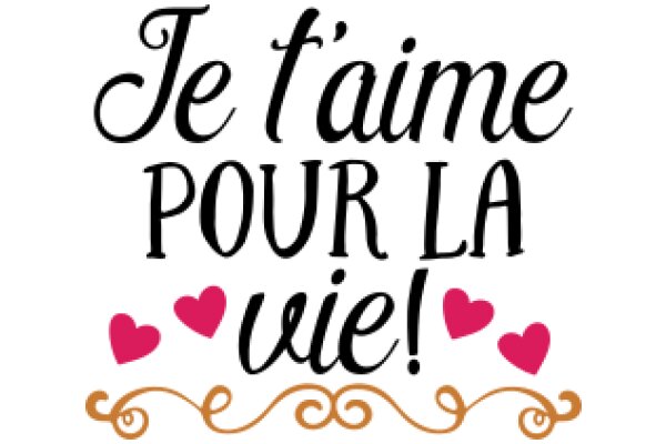 French Valentine's Day Greeting: 'Je t'aime pour la vie!'