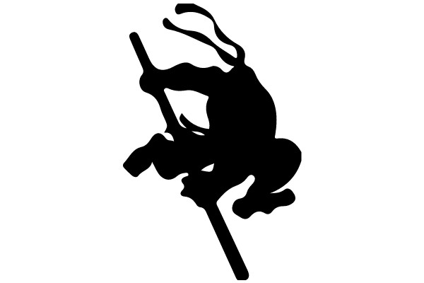 Silhouette of a Person on a Ski Slope