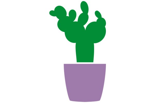 Vibrant Cactus in a Purple Pot