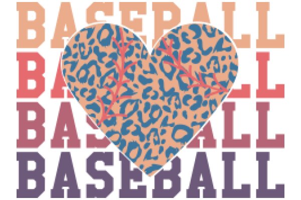 Baseball-Themed Heart with the Word 'Baseball' Repeatedly Around It