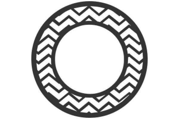 Stylized Design of a Circle with a Chevron Pattern