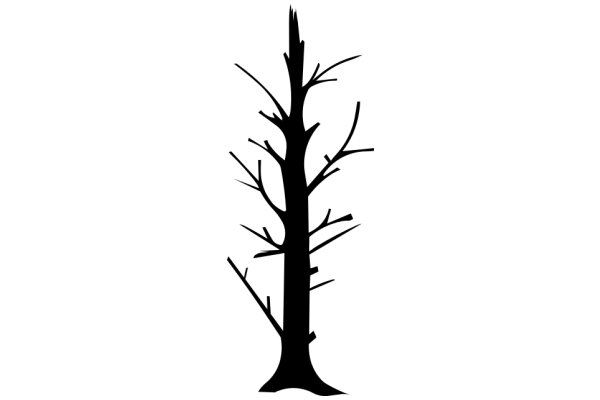 A Silhouette of a Tree Against a White Background