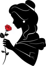 Silhouette of a Woman Holding a Rose