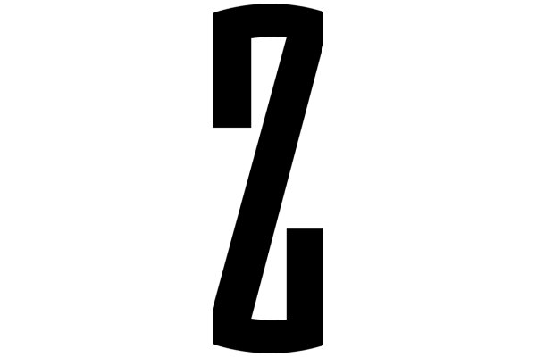 Stylized Black Letter 'Z' on a White Background