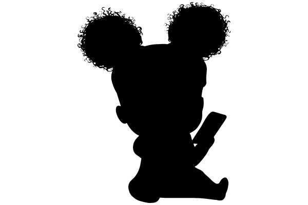 Silhouette of a Character with a Cell Phone