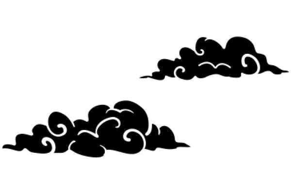 A Silhouette of a Cloud and Smoke on a White Background