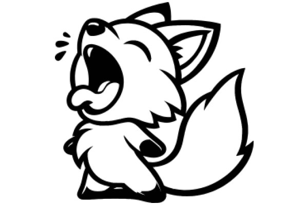 A Playful Cartoon of a Fox with a Surprised Expression