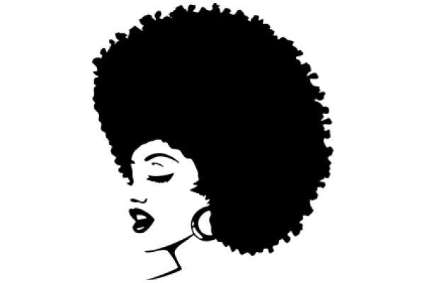 Stylized Portrait of a Woman with Afro Hair