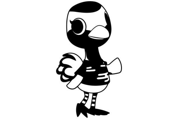 A Stylish Illustration of a Chic Bird Character