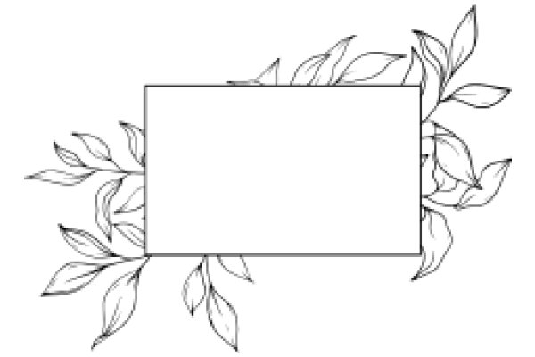 A Simple Line Drawing of a Square with Leaves