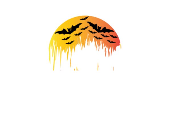 Bat Silhouette with Orange Sunset Background